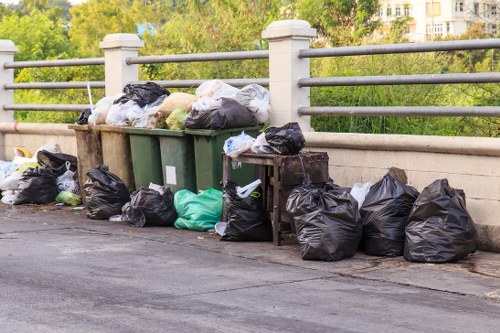 Professional waste clearance team at work