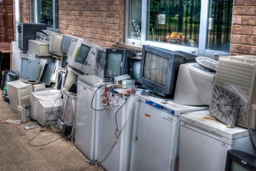 Various types of waste being sorted for recycling