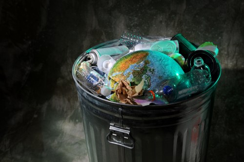 Professional rubbish clearance team at work
